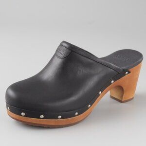 UGG Abbie Sheepskin Clog Mule - Size 6 - Black